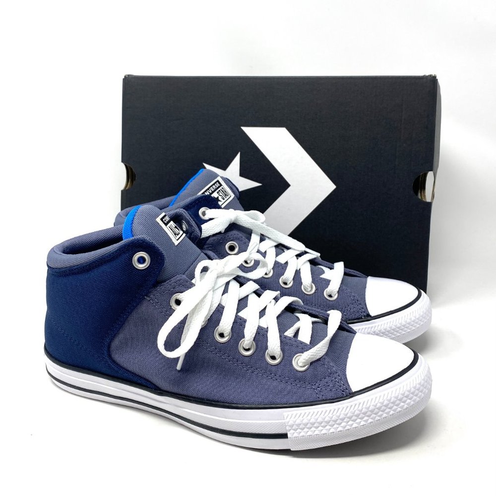 Converse Women's Size 10 170124F CTAS HI STREET Midnight Navy Canvas Mid Sneaker - Picture 5 of 10